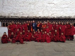 Bhutan 2015 Dr. Schemmer and monks
